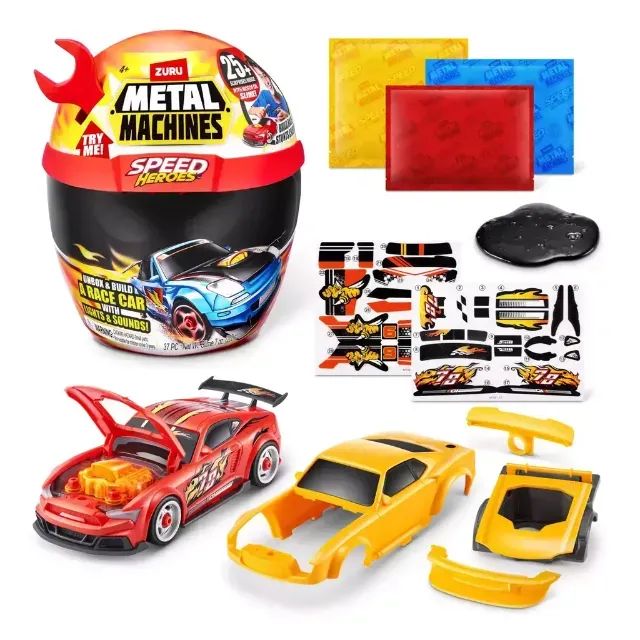 Capacete Surpresa Zuru Metal Machines Speed Heroes Vermelho - Monte seus carros - Foto 3