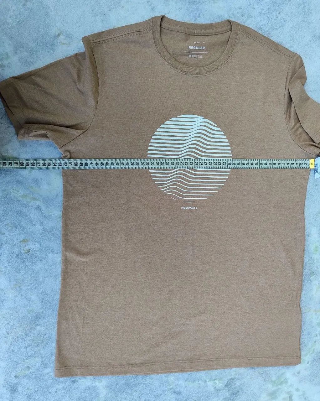 Camiseta Bluesteel M Com Estampa Frontal Onda  - Foto 4