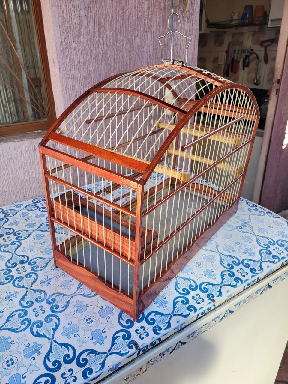 Gaiola de madeira para pássaros - Foto 4