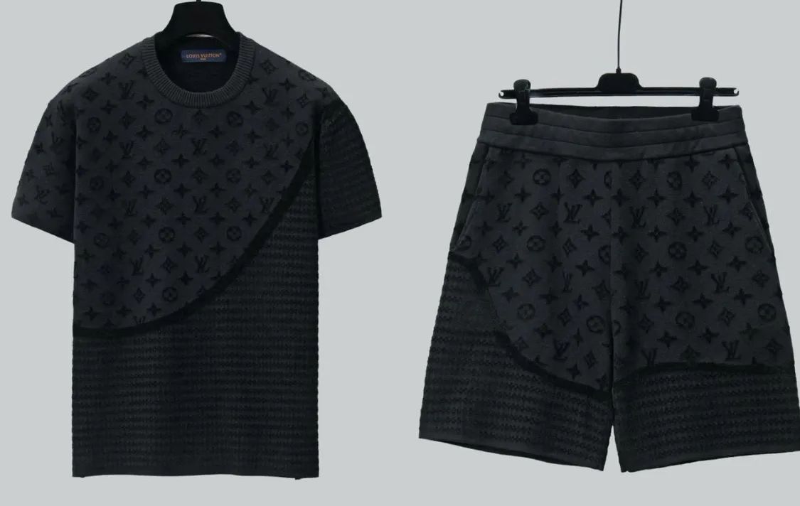 Conjunto de Shorts e Camisa Masculino Preto Louis vuitton  - Foto 2
