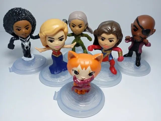 bonecos mc donalds marvel as marvels coleção kit com 6 figuras de ação colecionáveis