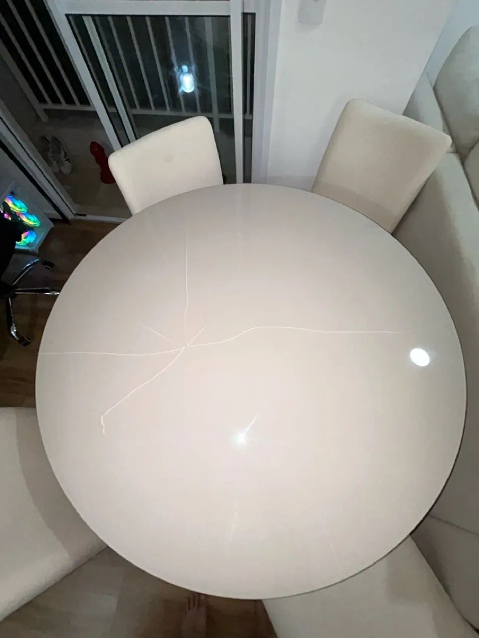 Tampo de mesa 110cm com o vidro trincado - Foto 3