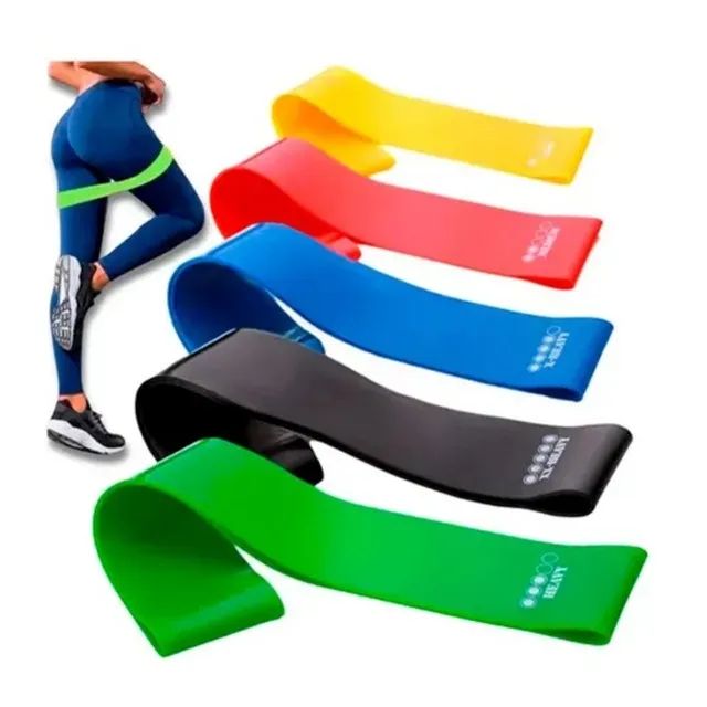 Kit 5 Faixa Elástica Super Mini Band Para Treino 