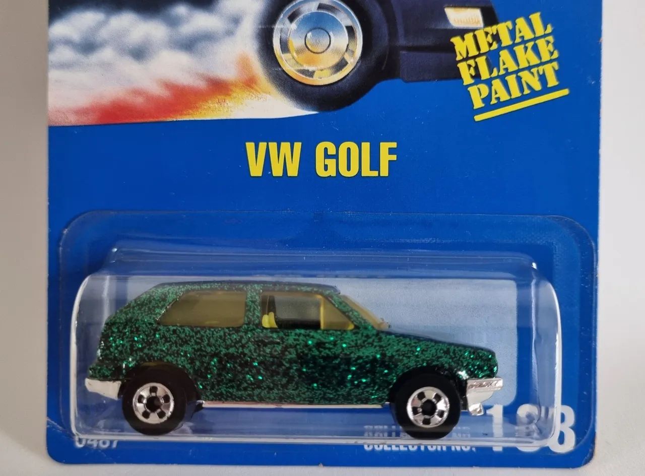 Hot Wheels Raro Volkswagen Golf  Verde Gliter Metal Flake 1990 - Foto 2