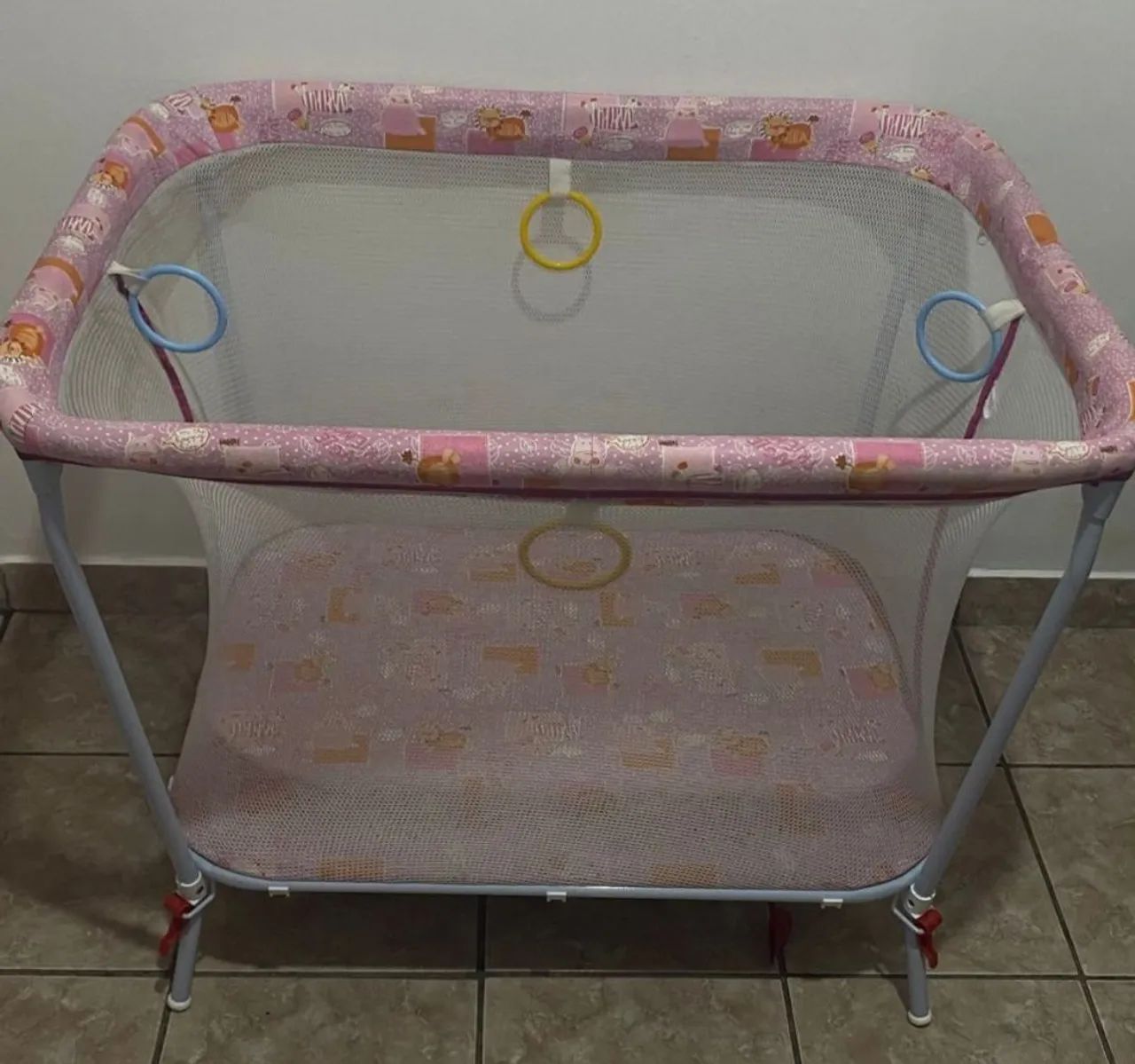 (Chiqueirinho) Playpen Infantil Rosa com Brinquedos