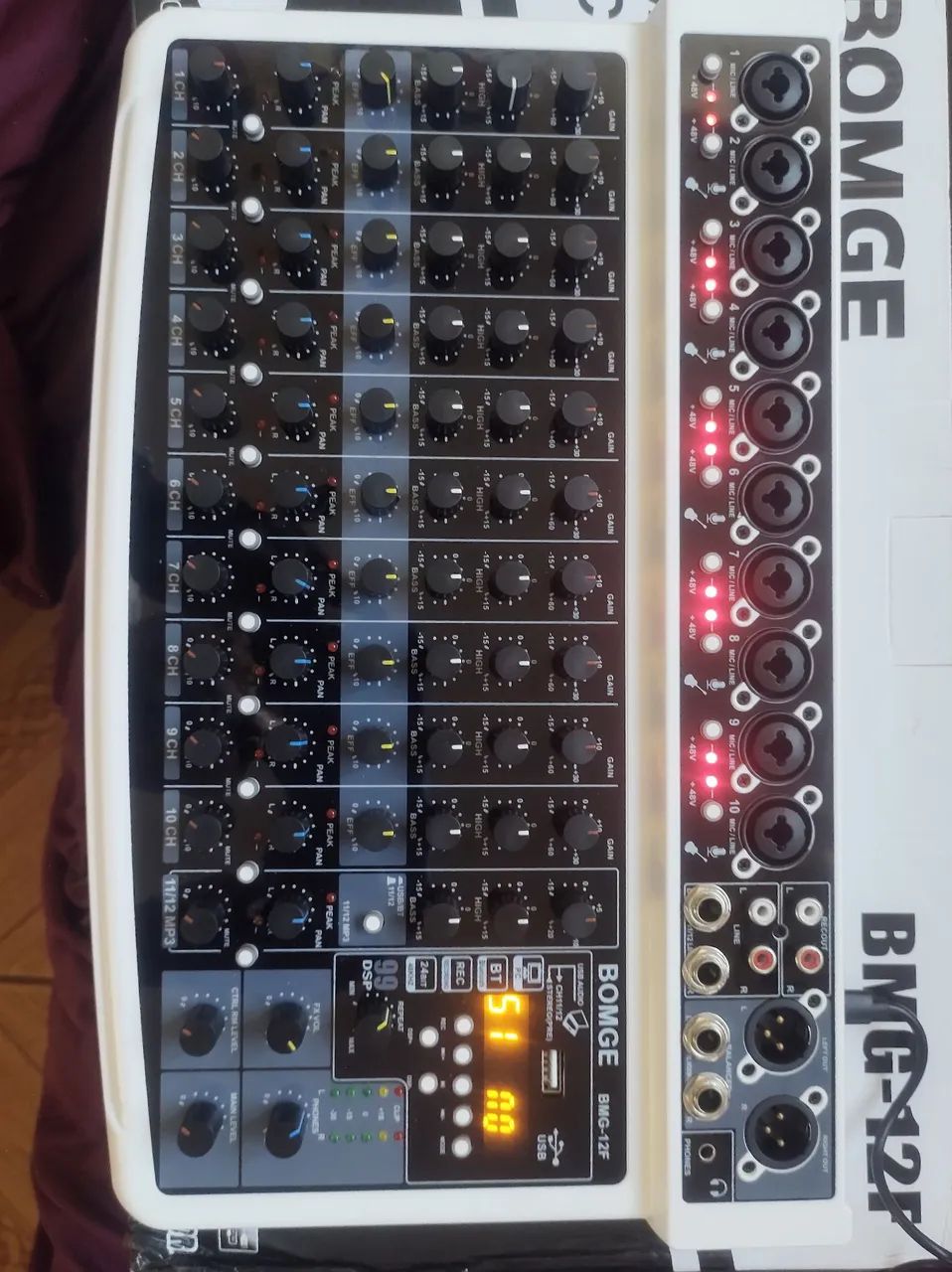 Mesa de Som Mixer BOMGE BMG-12F 12 Canais com Efeitos, USB e Gravação. - Foto 6