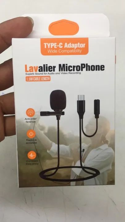 Sua Voz Sempre Clara e Nítida: Microfone Lapela Tipo C para Celular e Tablet - Foto 2