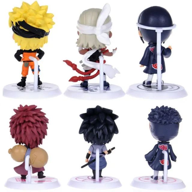 Kit Naruto 6 Mini Action Figures 7cm - Coleção Ninja Incrível