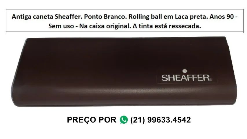 Antiga caneta Sheaffer. Ponto Branco. Rolling ball em Laca preta. Anos 90 - Sem uso - Na c - Foto 5