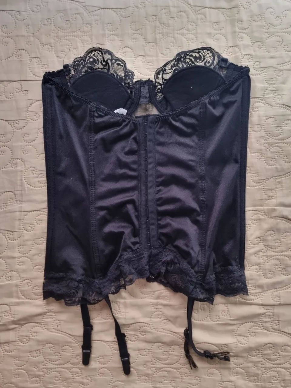 Corset de renda preto vintage C&A - Foto 2