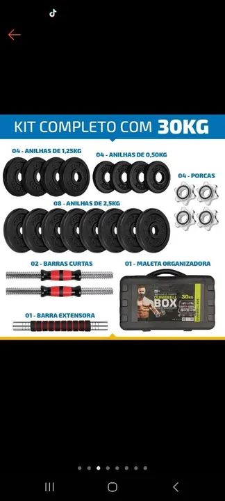 Kit musculação 30KG - Foto 3