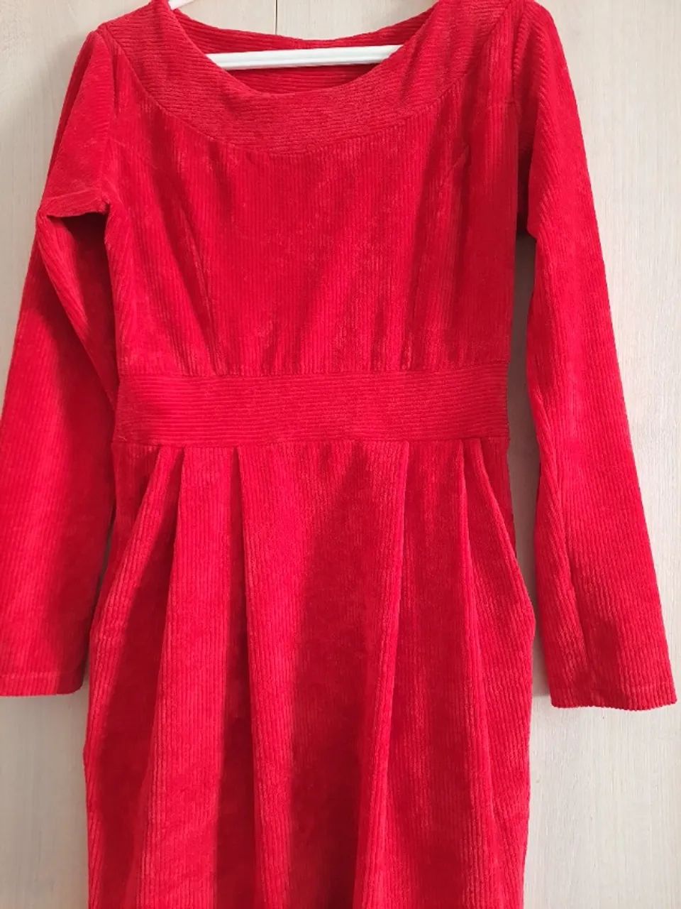 Vestido vermelho veludo P/38 - Foto 3