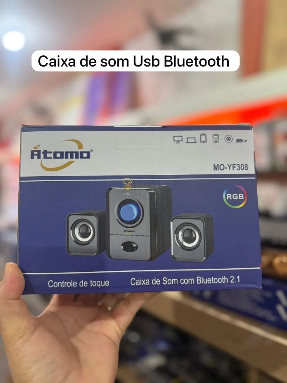 Caixa de som para Computador com Bluetooth NOVA