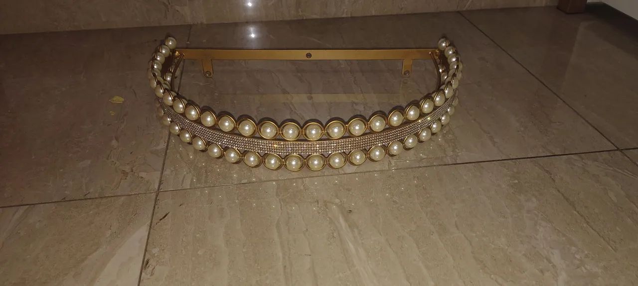 Dossel de pérolas e strass 