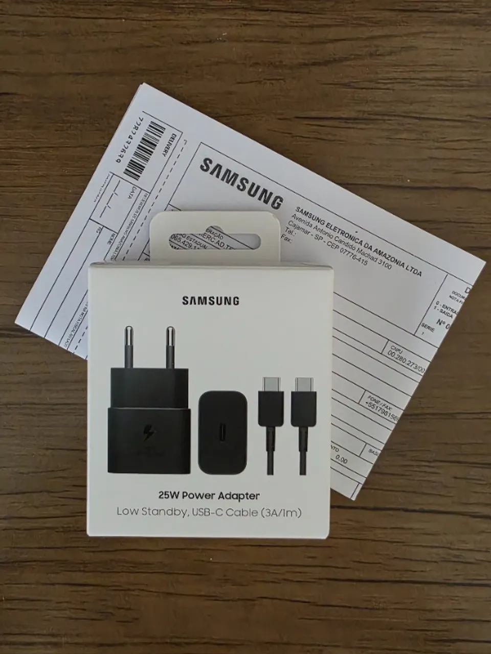 Carregador Samsung 25W Fast Charger Original Com Cabo Carregamento Rápido Novo Lacrado