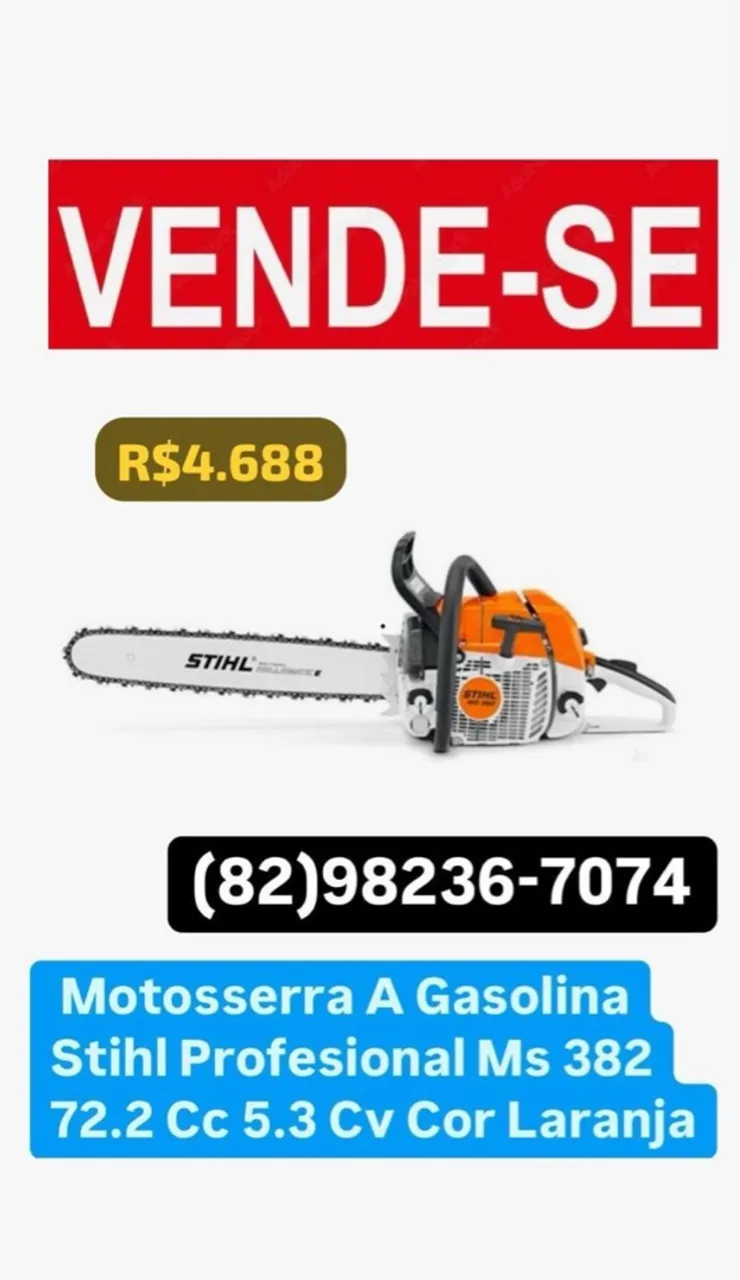 Motosserra Stihl Profesional Ms 382 - Gasolina