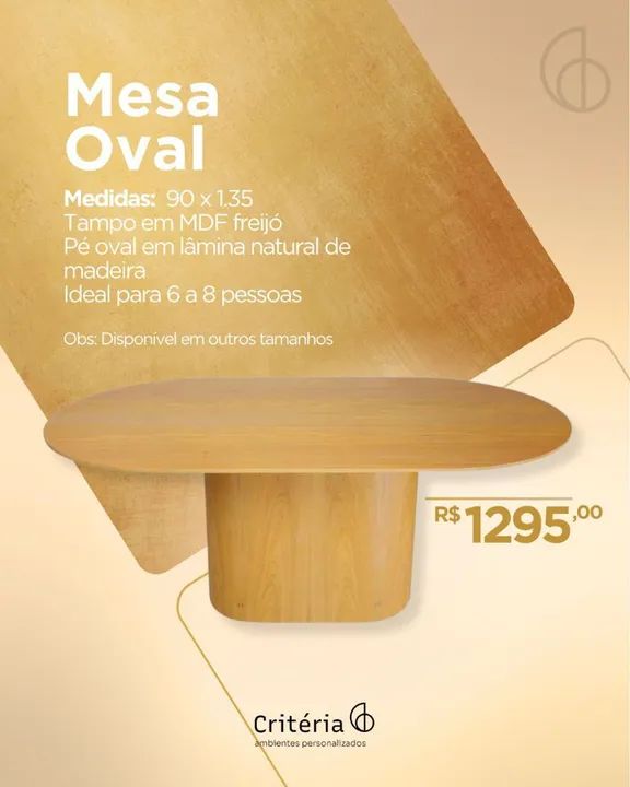 Mesa de jantar Oval