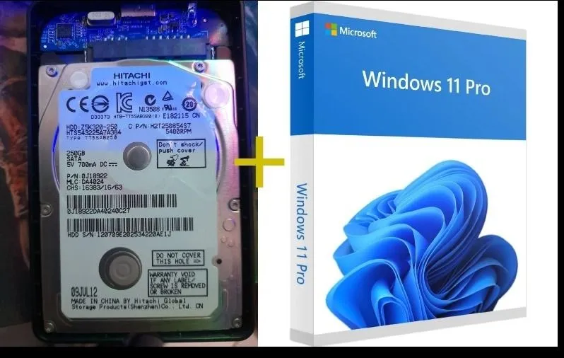 HD 250GB Hitachi + Windows 11 Pro ativado
