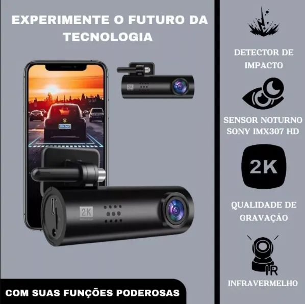 Câmera Veicular Forte Black L9P 2K | Infravermelho | Wi-Fi | Cartão 32GB - Foto 4