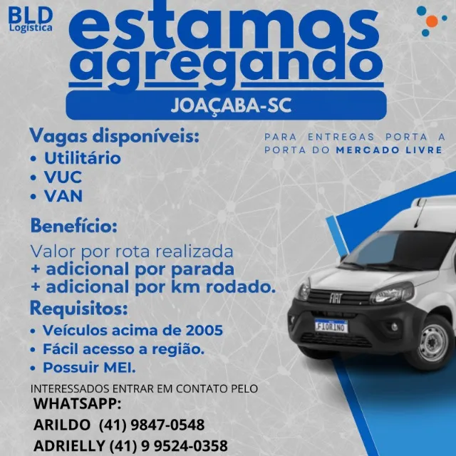 Agregamos veiuculos para entrega de e-commerce