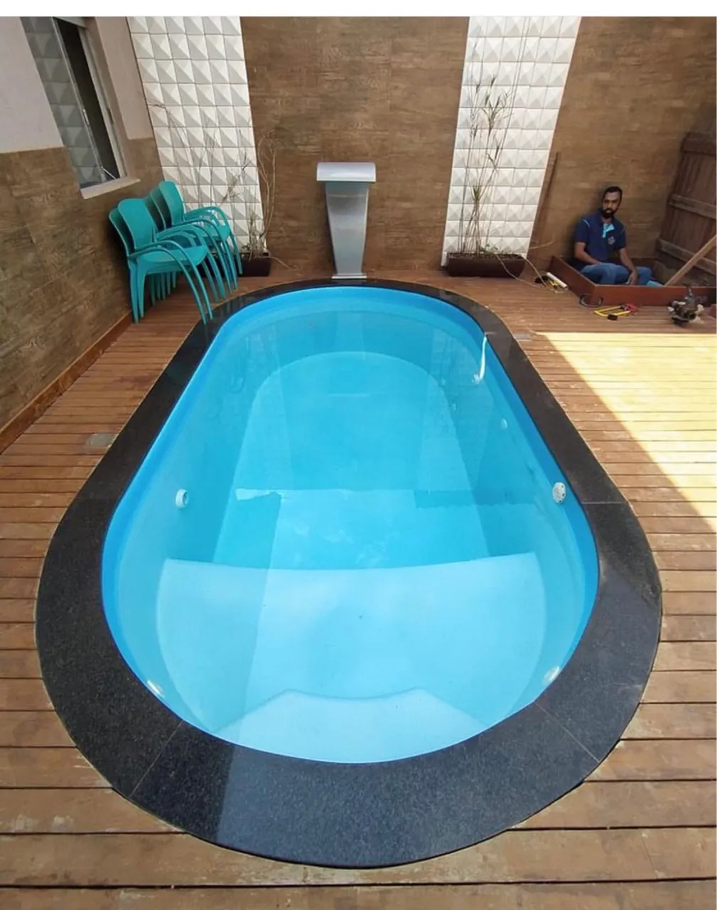 Piscina completa com cascata e Kit completo
