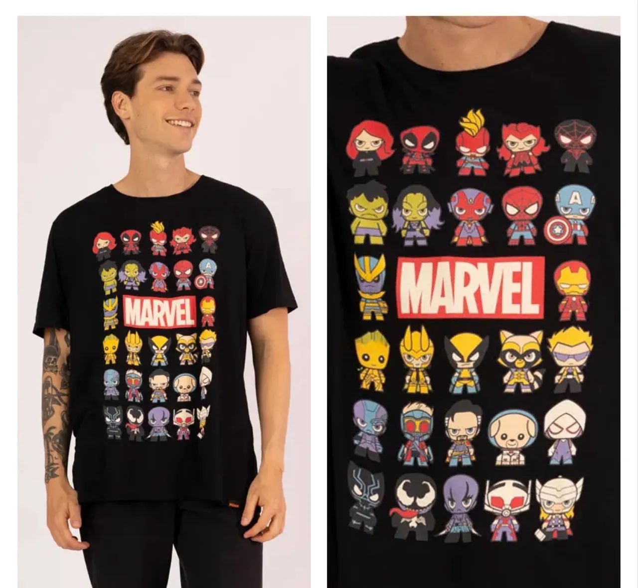 PROMOÇÃO CAMISETA PITICAS MARVEL PERSONAGENS