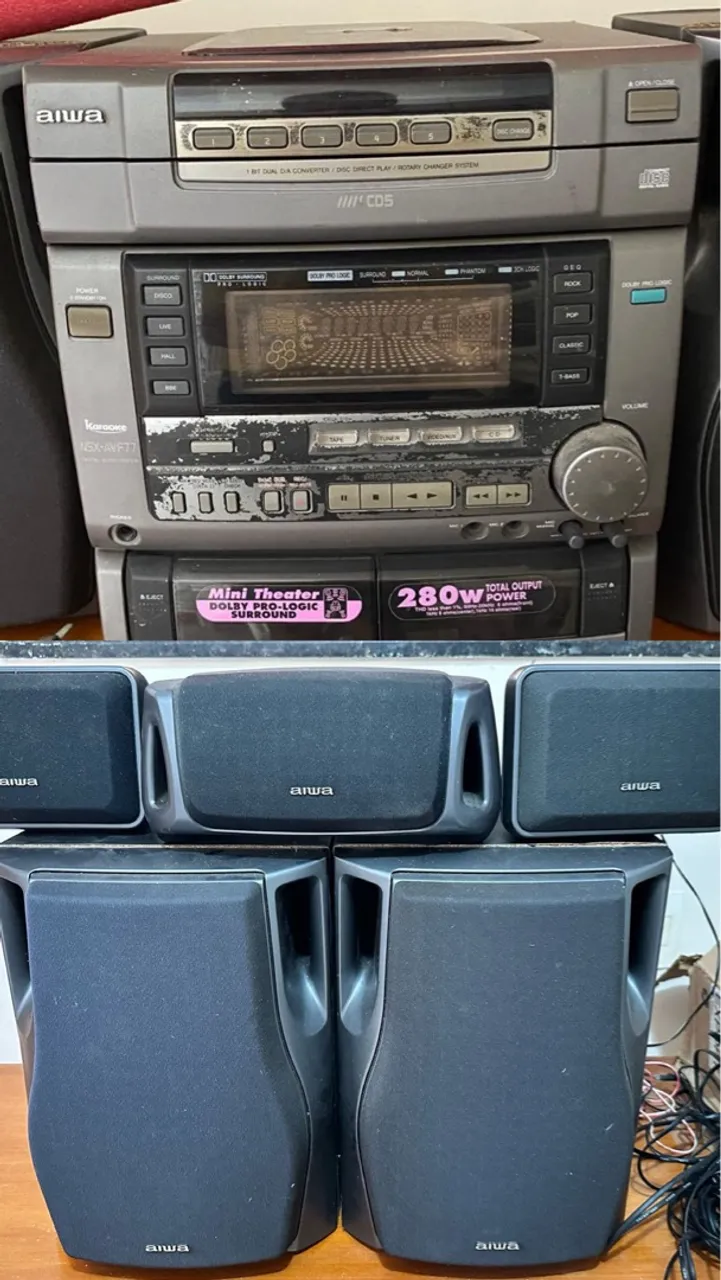 Mini System Aiwa NSX-AVF77 com 5 caixas