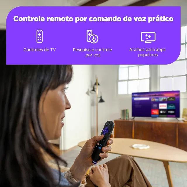 Roku Stick TV - Aparelho Transforma TV em Smart - com controle remoto por comando de voz - Foto 6