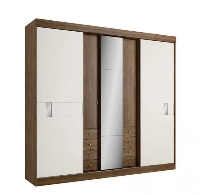 Guarda-roupa Casal 5 Portas 8 Gavetas com Espelho - Foto 3