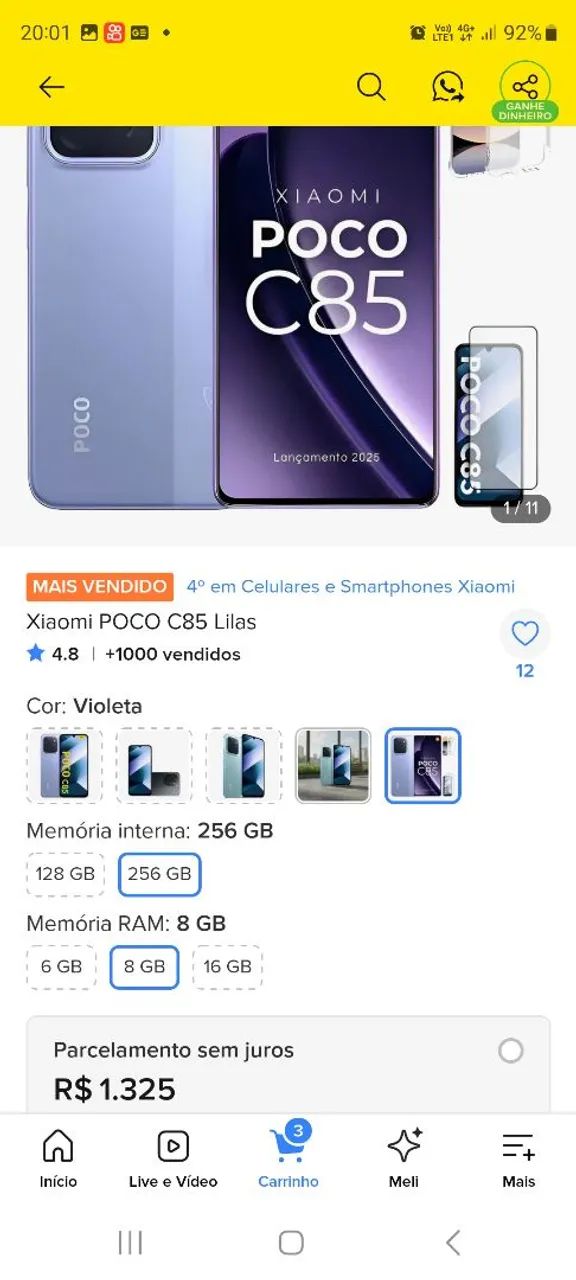 Smartphone POCO C85 8bg 256 - Foto 5