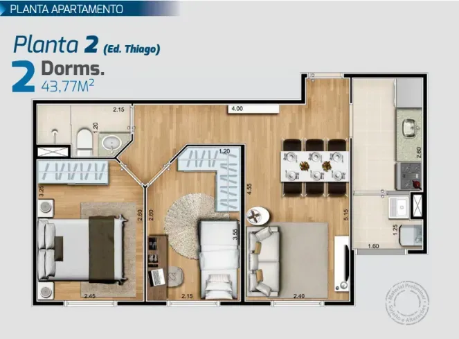 PLANTA 43m²