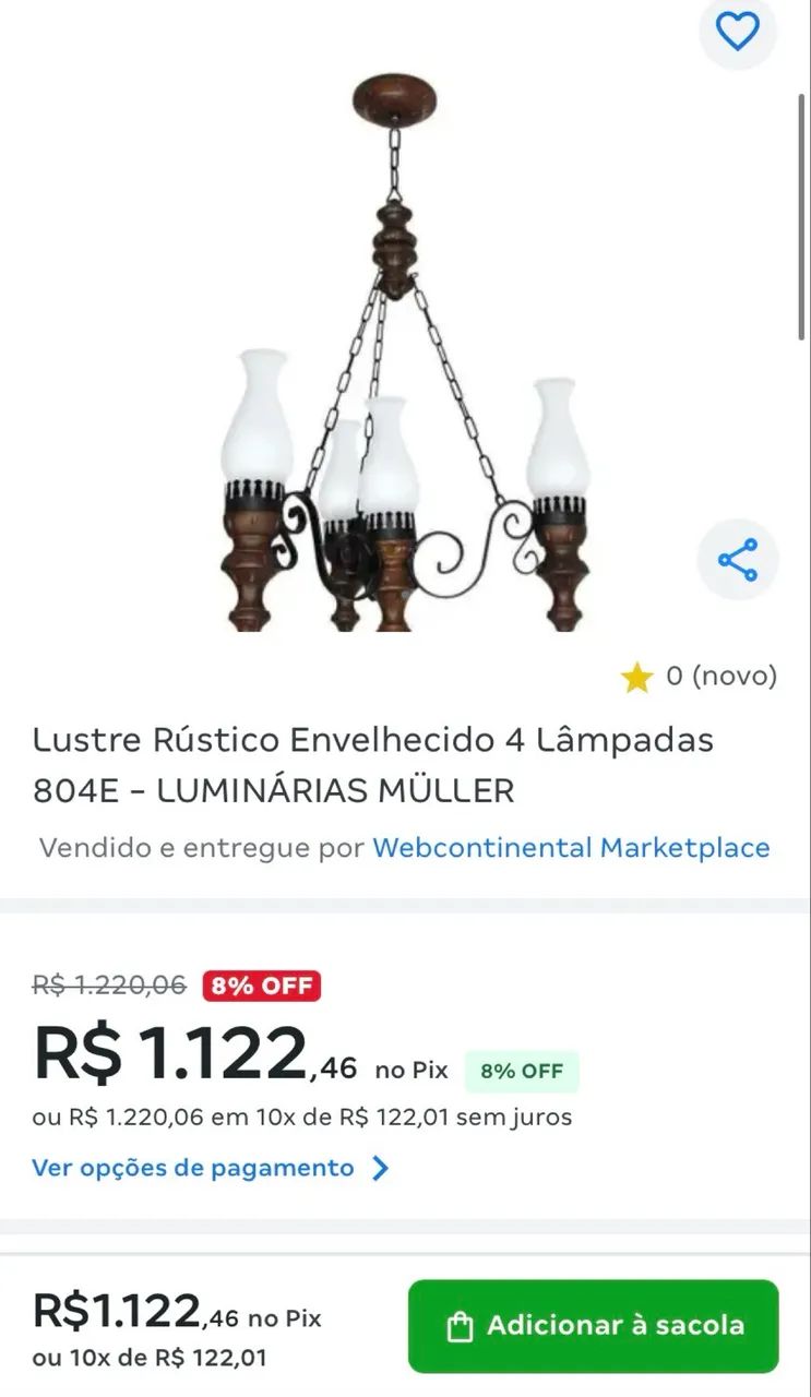Lustre rústico 4 lâmpadas  - Foto 3