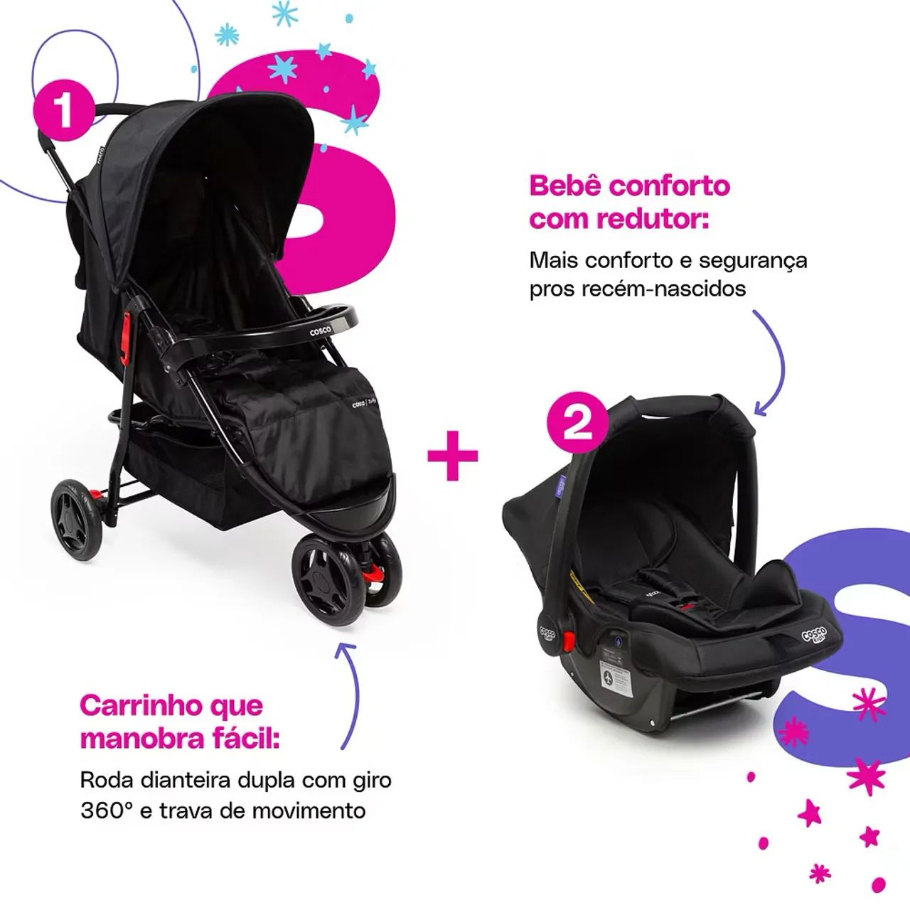 Carrinho e bebê conforto  - Foto 2