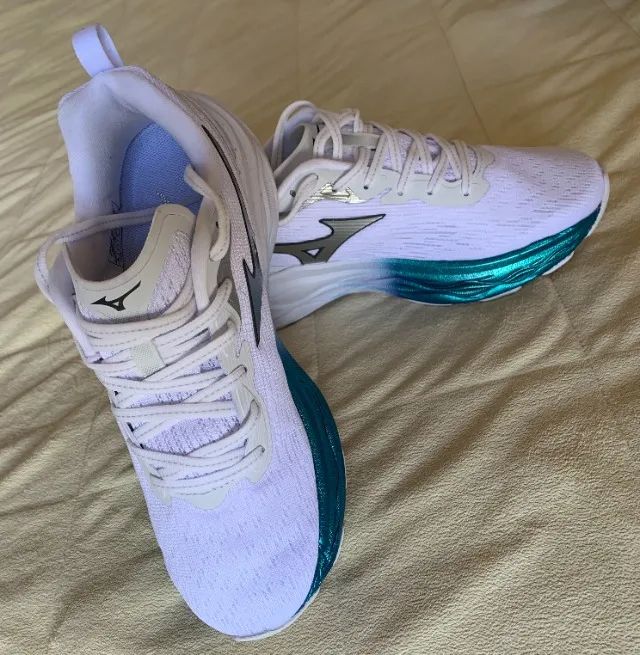 Top Tênis Mizuno Victory - Branco+Azul Feminino N36 Novo Super confortavél Lindo. - Foto 5
