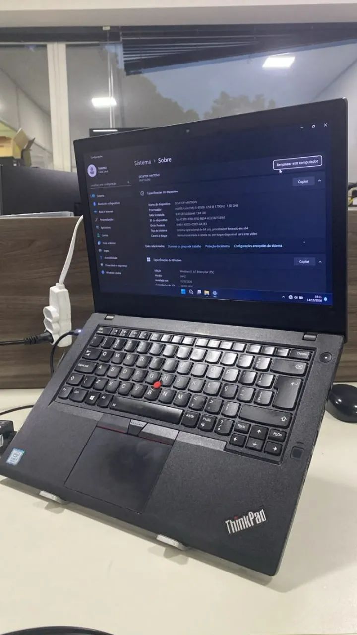 Notebook thinkpad  i5 8Gen 8GB SSD250