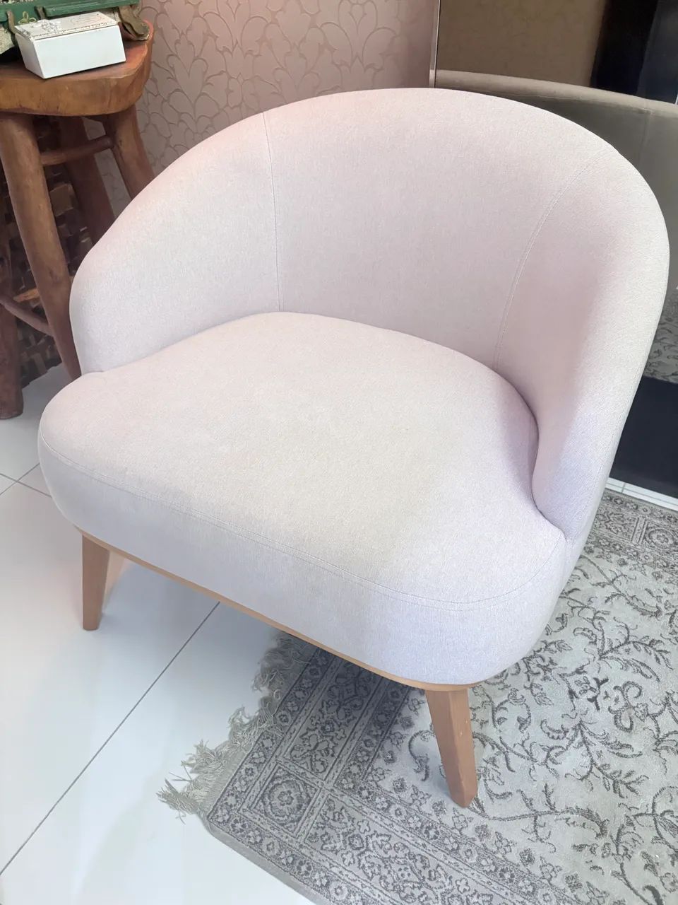 Poltrona de tecido de linho design contemporâneo  - Foto 2