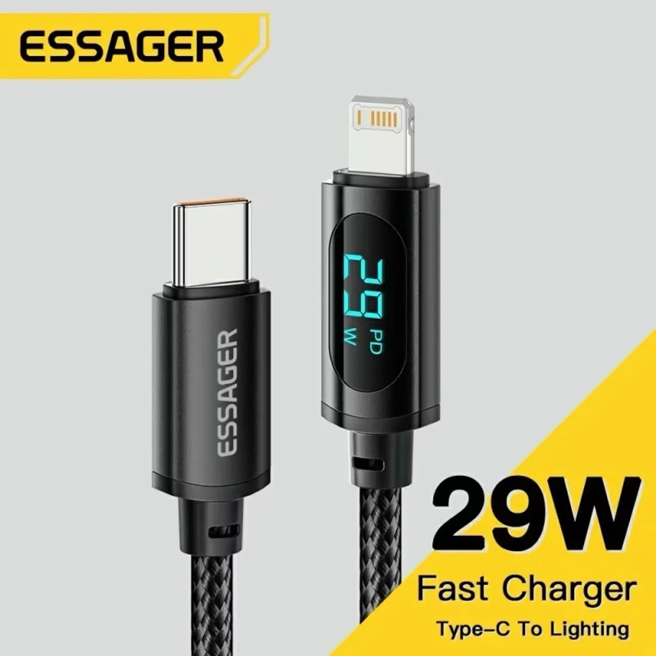 Cabo Essager Tipo C para Lightning com Display Digital Para Iphone