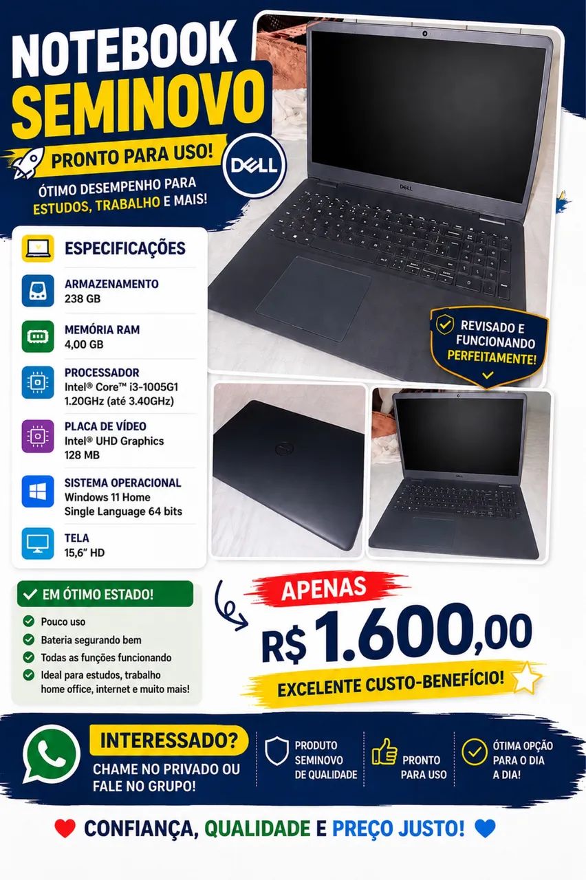 ? COMPUTADOR DELL SEMINOVO - EXCELENTE ESTADO! 