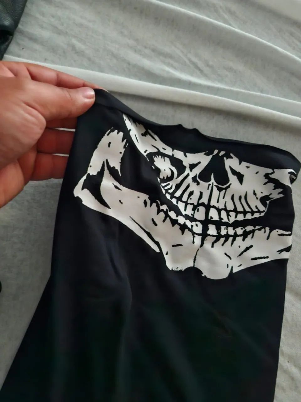 Kit Motociclista - Luvas Pretas + Balaclava Caveira - Foto 4