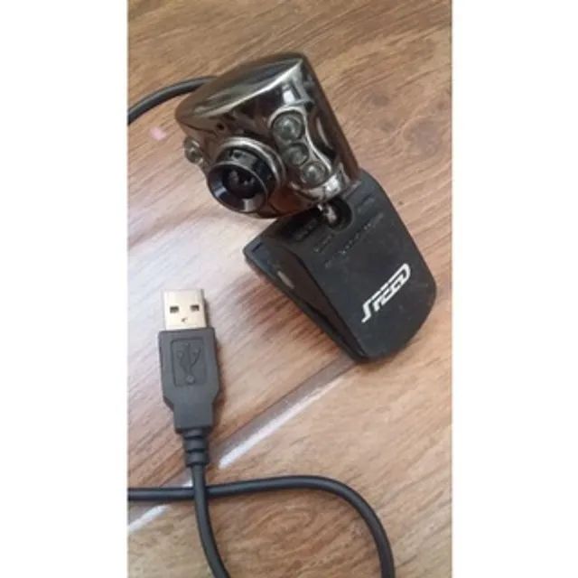webcam ou câmera falsa speed pc câmera microfone embutido 6 led usada usb usada com marca - Foto 3