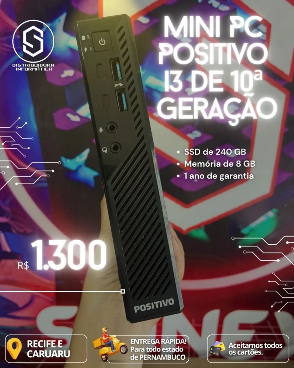 Mini Pc Positivo i3 de 10° - 1 ano de garantia 
