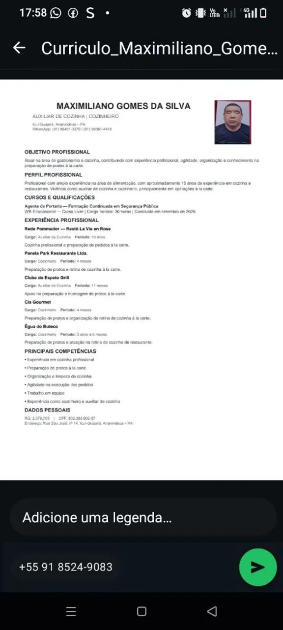 Currículo profissional 