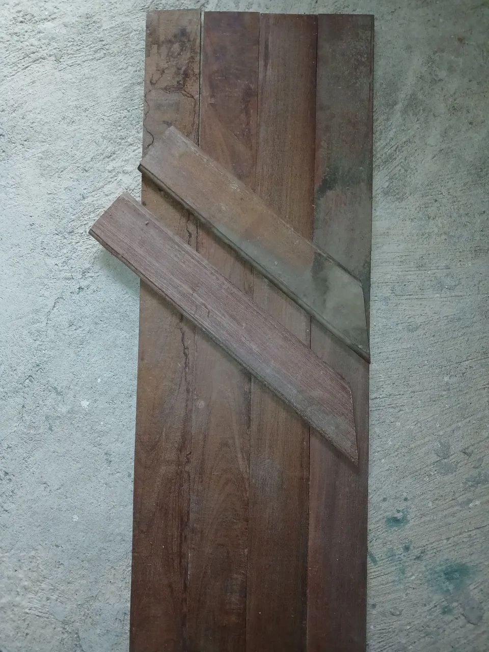 Conjunto de Alisares 06 peças  De Ipê Maciço Escuro 