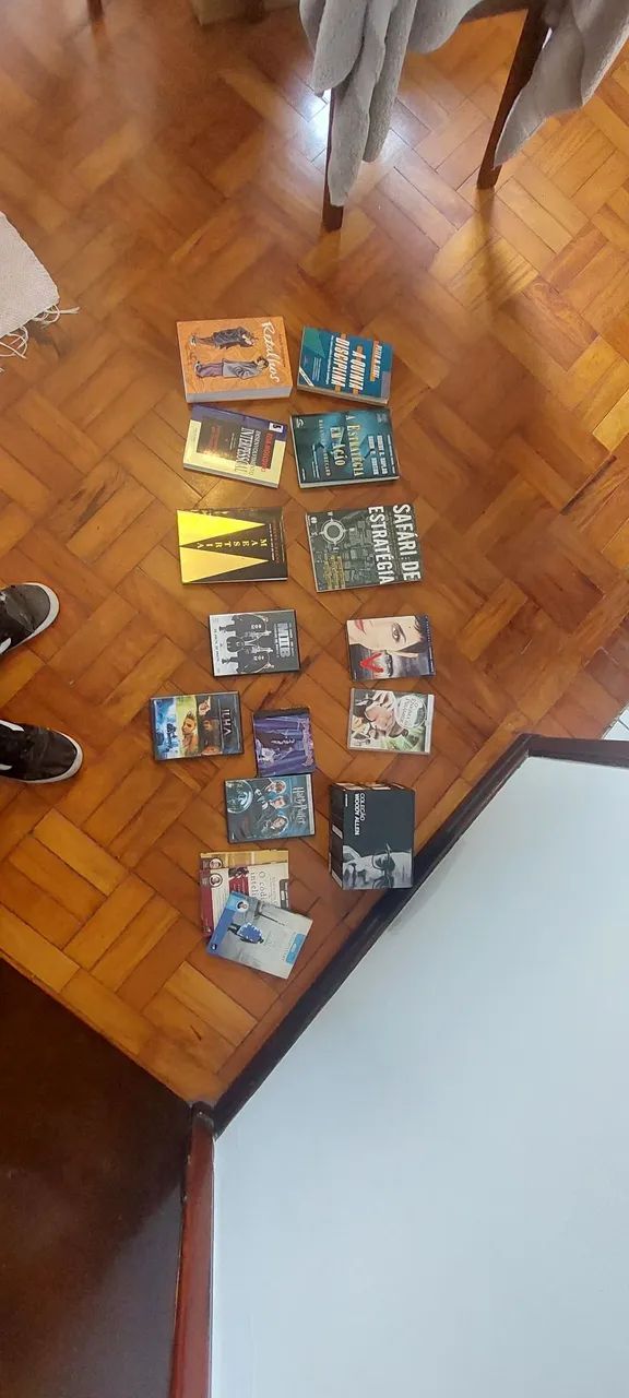 Lote de DVDs e Livros