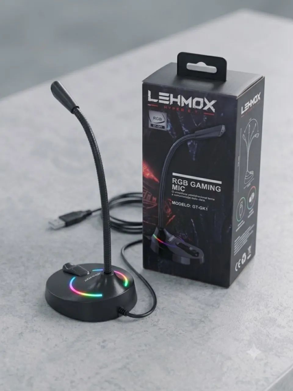 Microfone Gaming RGB USB Modelo GT-GK1 - Lehmox - Foto 3