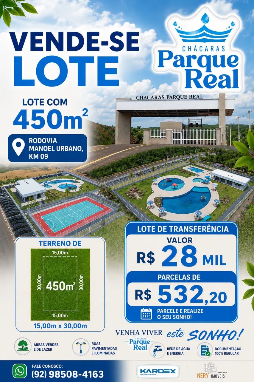 LOTE CHÁCARAS PARQUE REAL