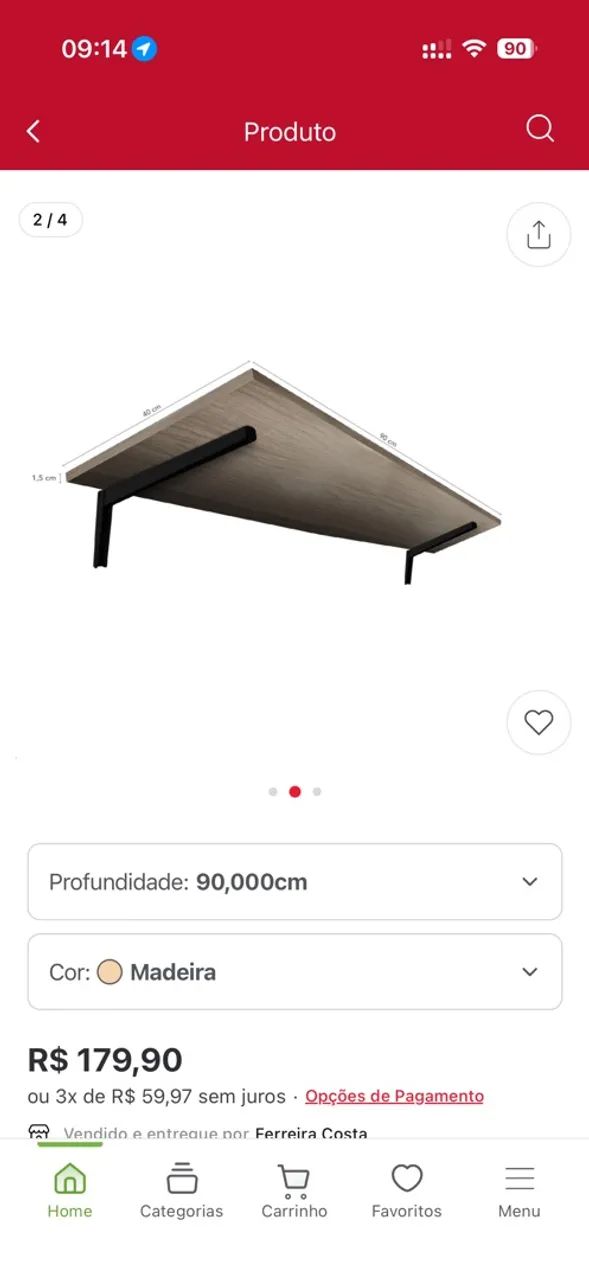 Mesa Dobrável para parede