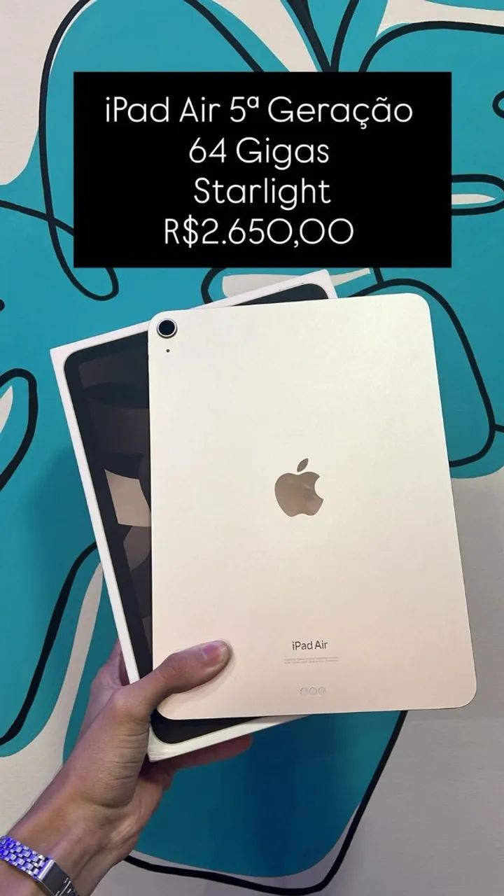 Seminovo: iPad Air 5 Geração 64GB Starlight Wifi | Loja Fisica