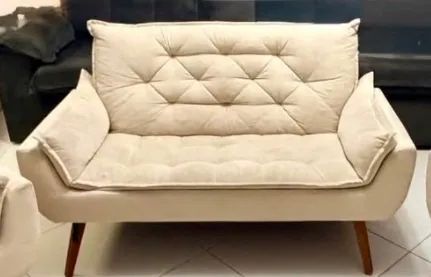 Kit Namoradeira + 2 Poltrona Suede Bege  - Foto 3