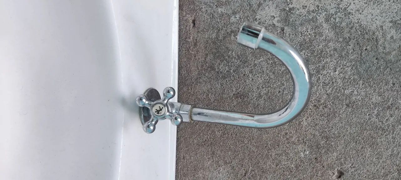 Pia lavatório coluna banheiro com torneira e válvula  - Foto 5